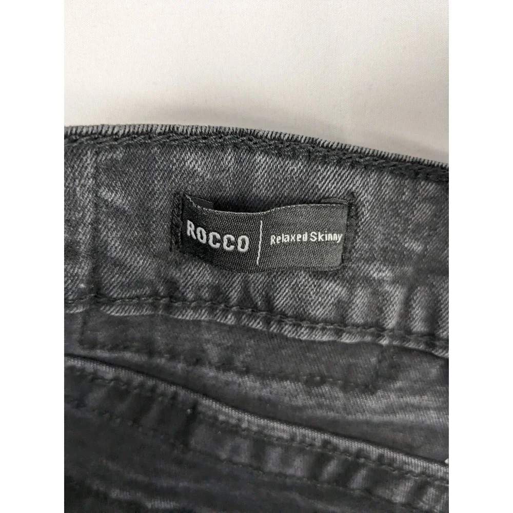 True Religion Rocco Relaxed Skinny Jeans Mens 38 Black Faded Flap‎ Pocket Denim